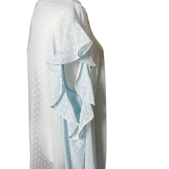 NEW Libby Edelman Womens XL Blue Swiss Dot Blouse Cold Sholder Summer top Boho - Picture 5 of 14